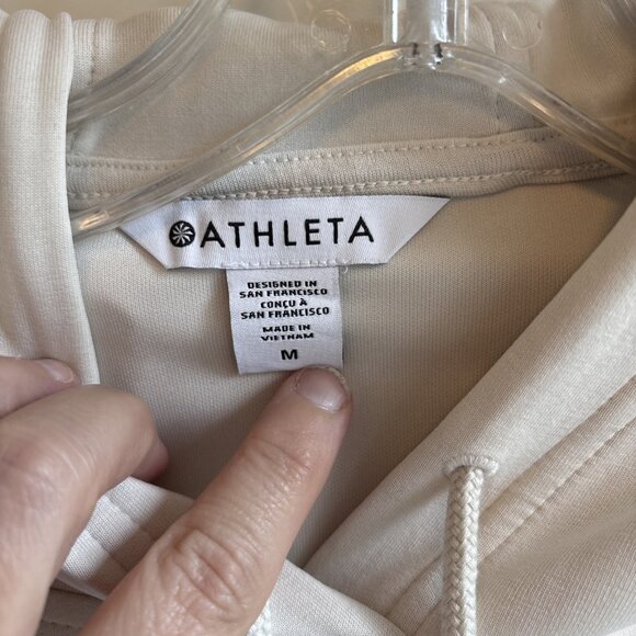 New Athleta Seasoft Rib Hoodie Cream Ivory Medium - Picture 2 of 8
